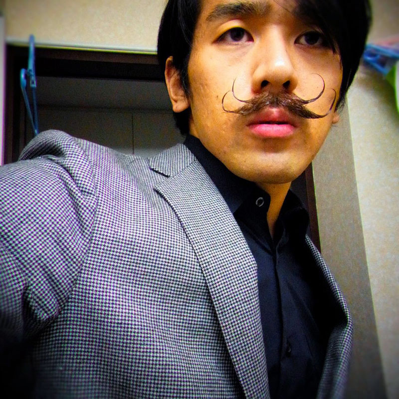 asian man with mustache style