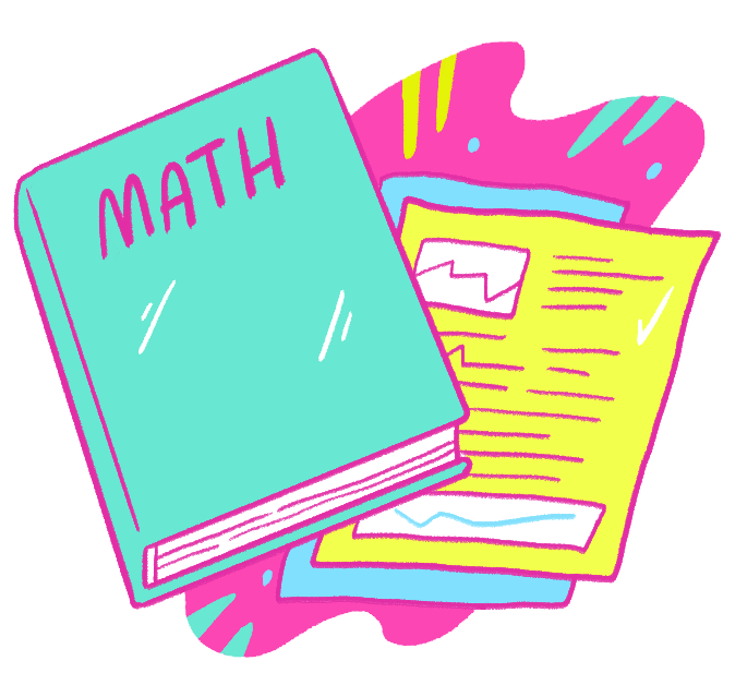 math textbook and homework illustration