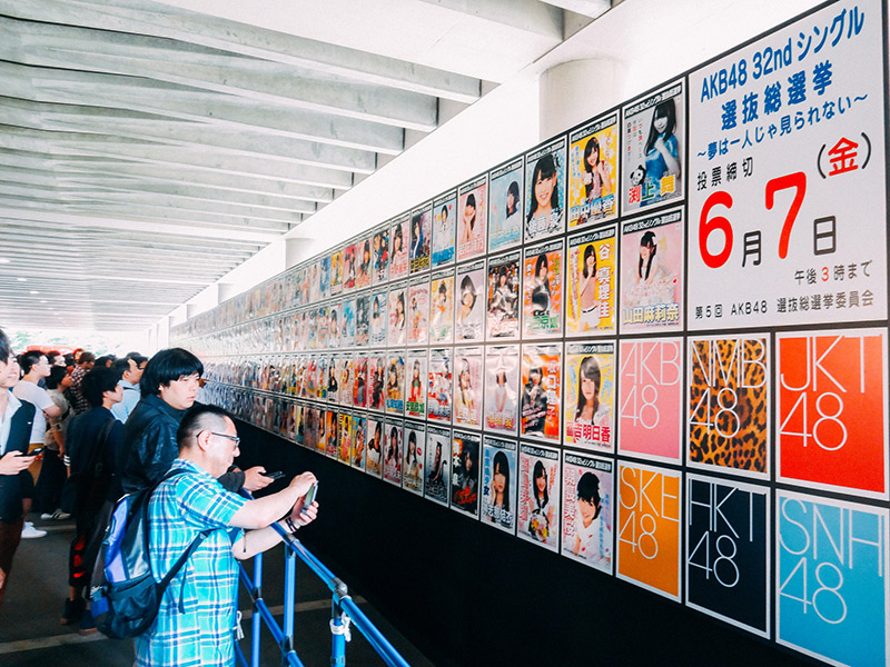 Japanese idol otaku at handshaking event