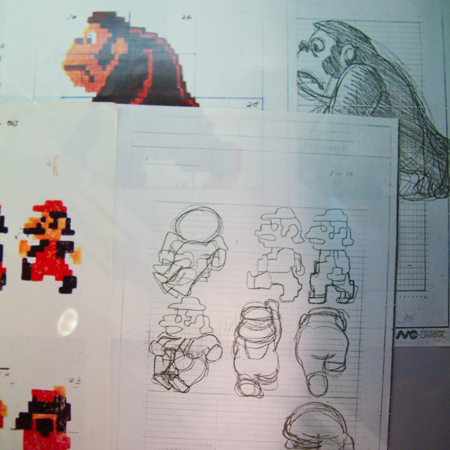 sketches from 1981 donkey kong development