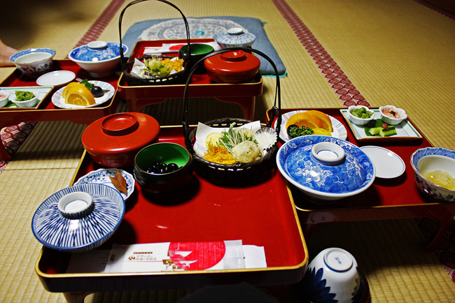 A variety of vegetarian Japanese food