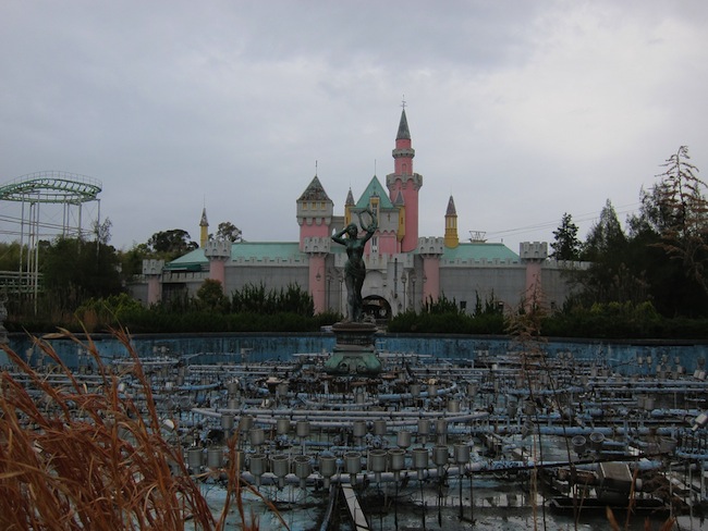 Dilapidated attractions at the abandoned Japanese amusement park Nara Dreamland