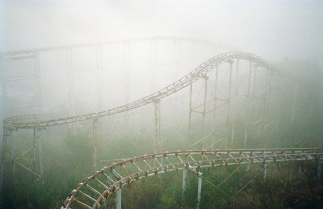 Rollercoaster at the abandoned Japanese amusement park at Takakanonuma Greenland