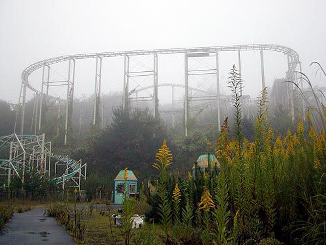 Rollercoaster at the abandoned Japanese amusement park at Takakanonuma Greenland