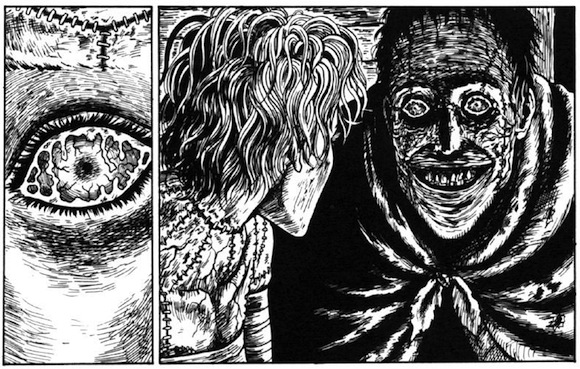 horror manga illustration of frankensteins monster