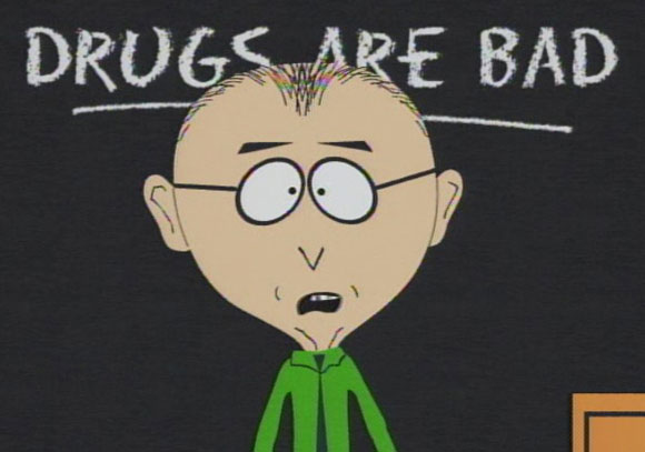 Mackey from South Park stating that drugs are bad