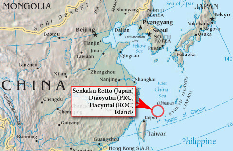 a map of senkaku which begs the question where is japan