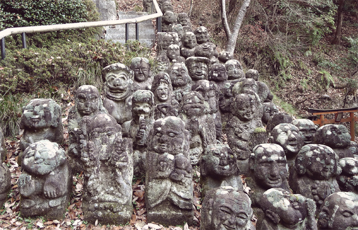 collection of jizo statues in japan