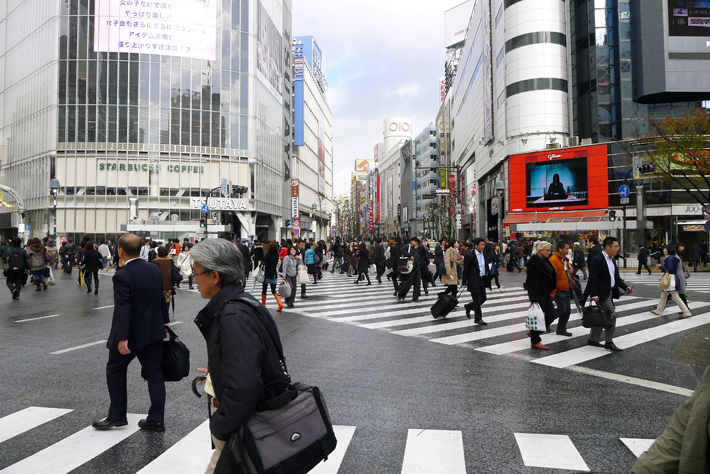 visiting shibuya crossing in japan