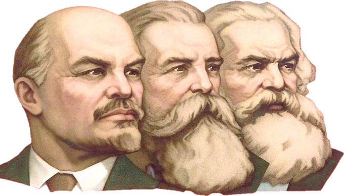 Lenin, Marx, and Engels