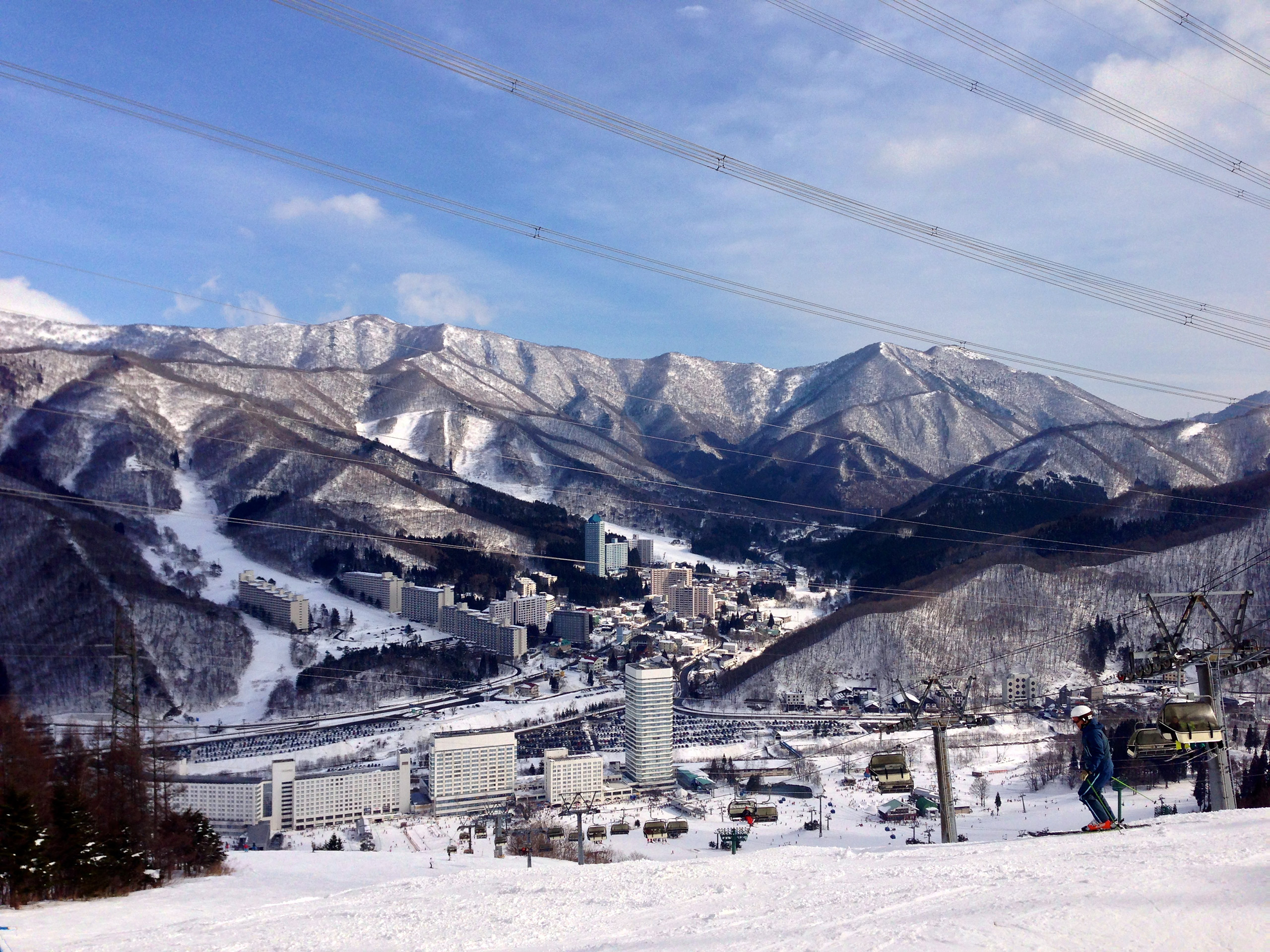 japanese city in a snowy valley