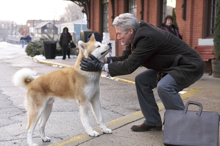 Richard Gere with the eponymous Akita of the movie Hachiko