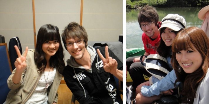John participating in activities with his Japanese homestay family