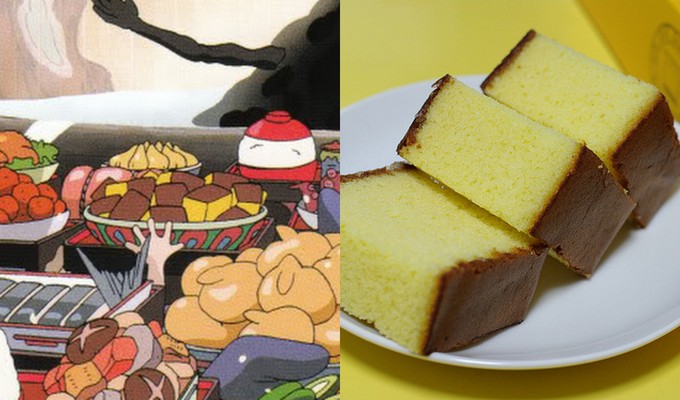 comparison of animated and actual castella