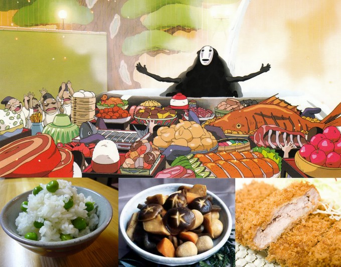 Spirited Away food spread and real examples