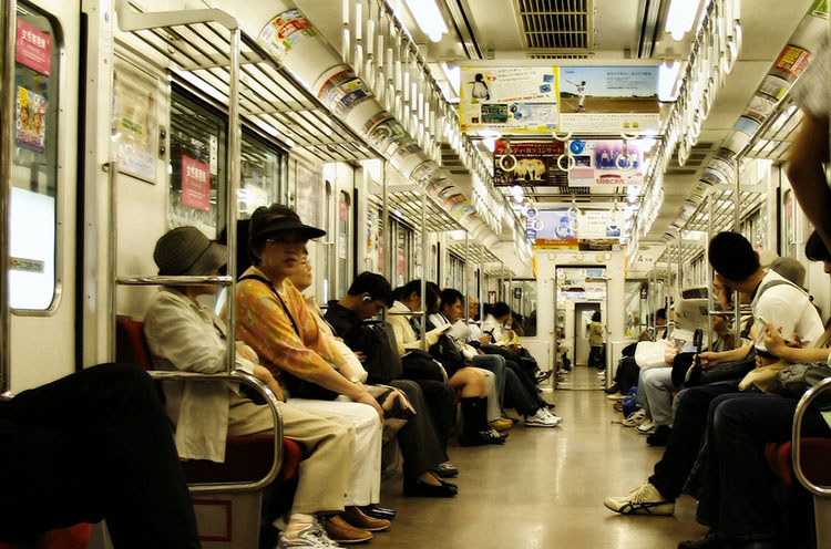 The last train in Japan leaving the station