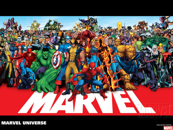 group picture of Marvel Comics characters