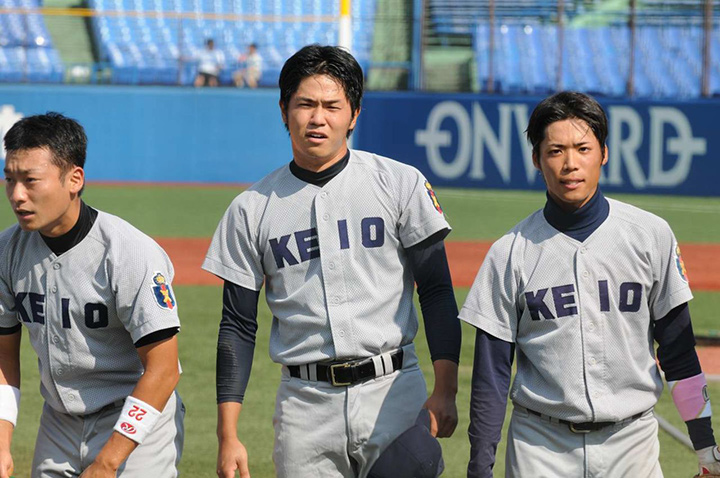 Japanese baseball players in away uniform