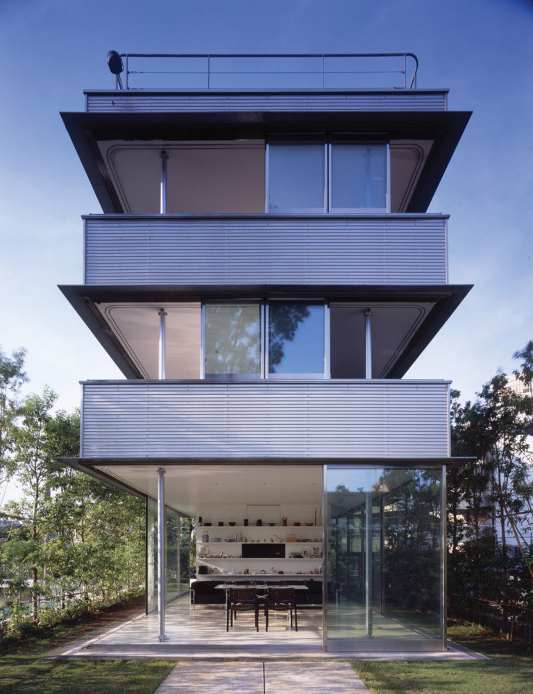 Japanese apartment with full wall windows