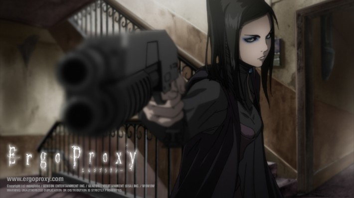 ergo proxy woman pointing gun