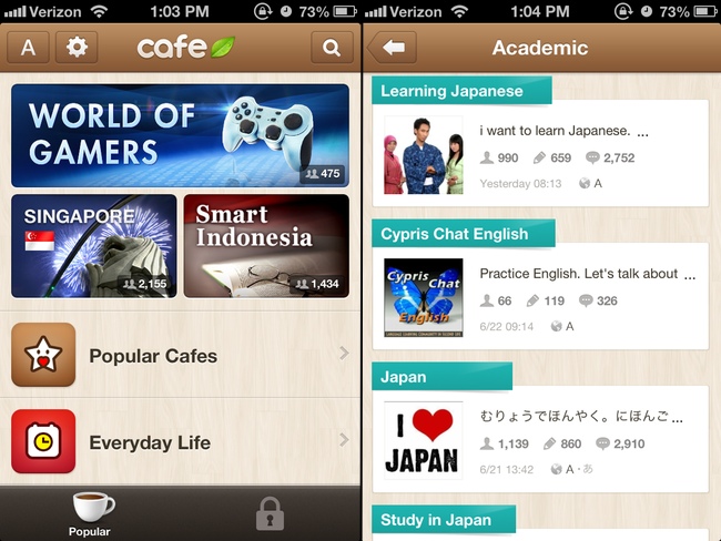 Some Japanese language learning apps available on LINE cafe