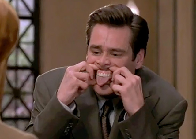 Screenshot of Jim Carrey making a weird face in ‘Liar, Liar'