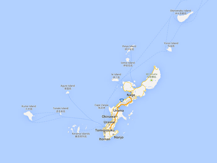 The Ryukyu Islands relation to the Senkaku Islands