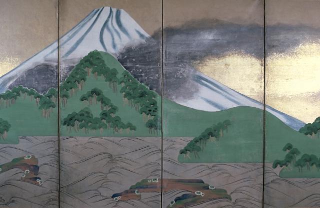 Illustration of smoke from Mount Fuji during the Hoei Eruption