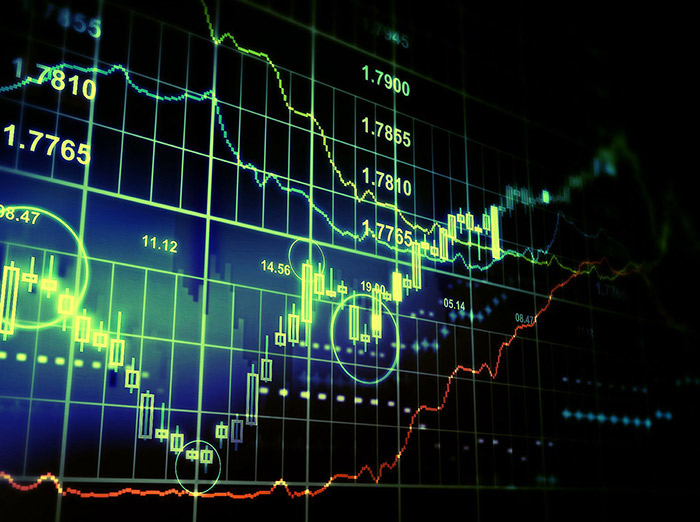 electronic graph of stock index