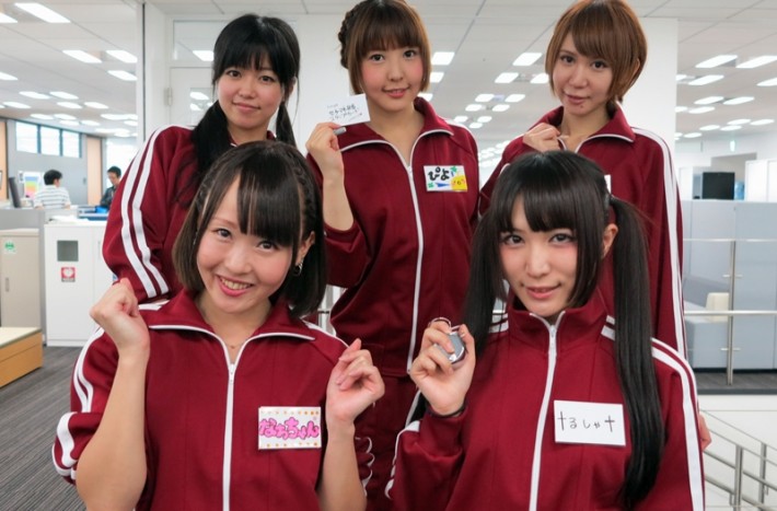 Five Joshi-Mane Bento girls pose for a photo