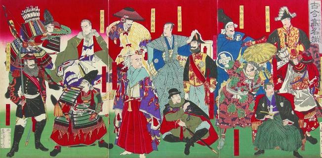 color in japan colorful meiji painting of men