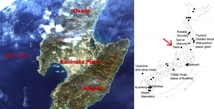 regional and national map showing sado island