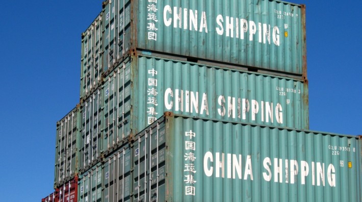 Chinese shipping containers in the Ryukyu Islands