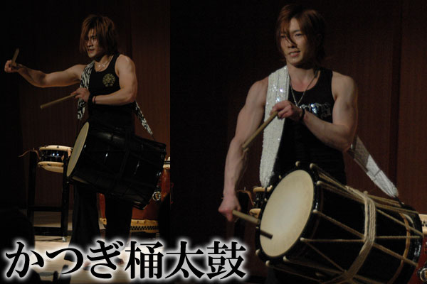 taiko drummer muscles with okedokaiko