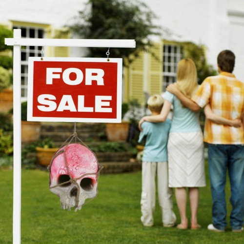 For Sale sign skull