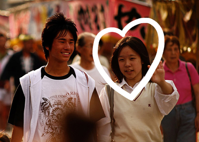 A young Japanese woman celebrates her birthday with her boyfriend