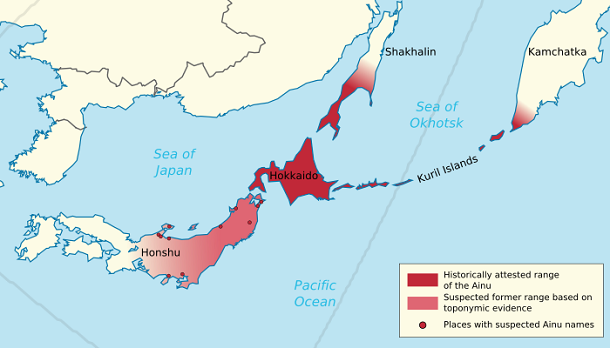 japan map of ainu
