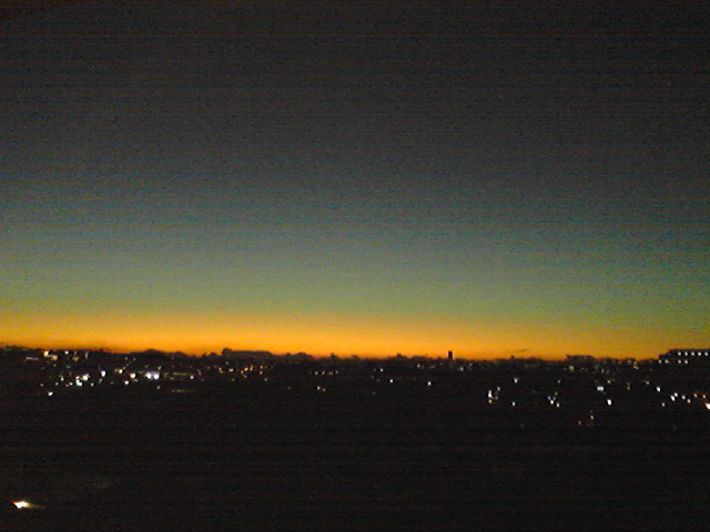 sunrise over a big city