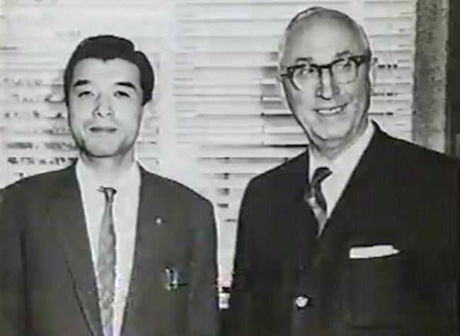 A young Hiroshi Yamauchi with Roy Disney