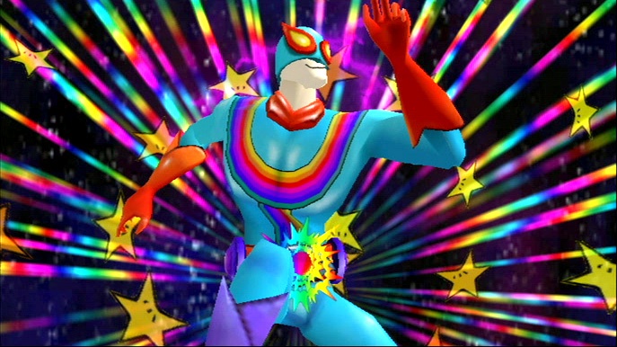 The eponymous protagonist of the game Captain Rainbow