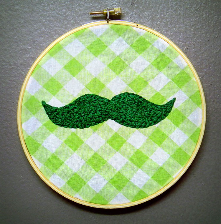 mustache embroidery