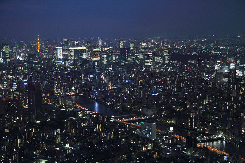 Tokyo aerial view at night