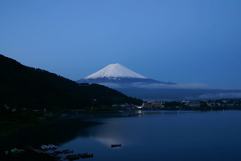 A view of Mount Fuji from across the Kawaguji Lake