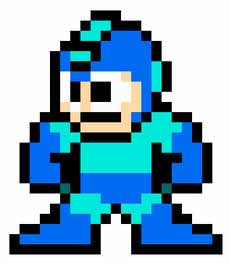 A sprite of Mega Man from Mega Man 2