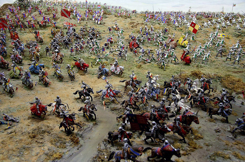 diorama of medieval european battle