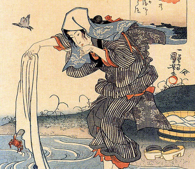 Edo period art with tenugui