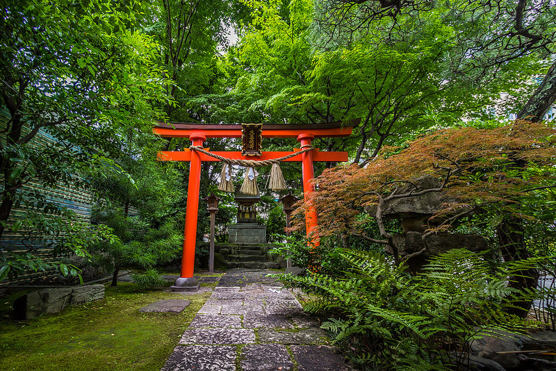 shinto tropes anime tiny shinto shrine and torii