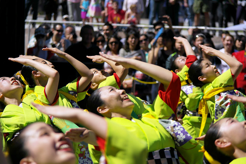 Japanese women in coordinated dance