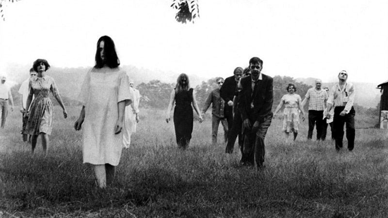 A field of zombies from Night of the Living Dead