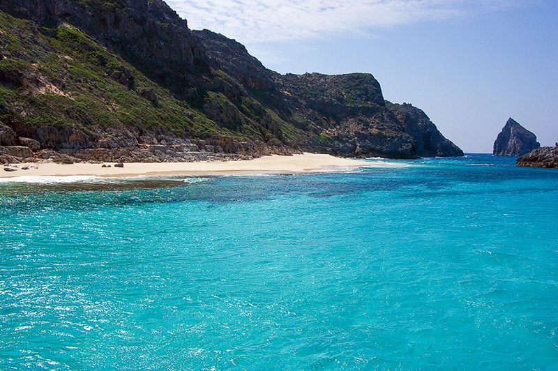 A small stretch of deserted beach